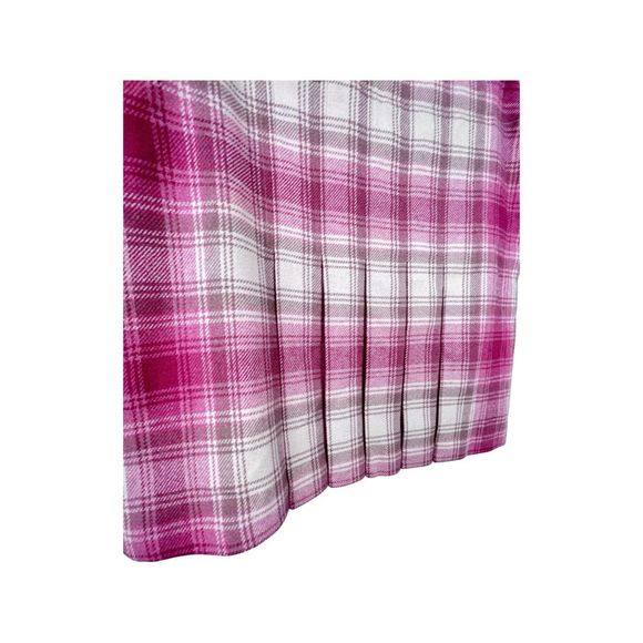 RARE Tommy Hilfiger Pink Tartan Plaid Wool Pleated Skirt Size 10 - Picture 3 of 14